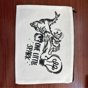 White Canvas Pouch with Figment from Walt Disney World Epcot